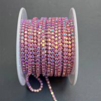 زنجیر نگین متری صورتی هفت رنگ