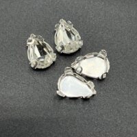 نگین مدل اشک سفید 13*8 - ورق-63-عددی, پایه دار