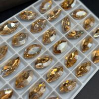 نگین مارکیز رنگ طلایی سایز 18*9