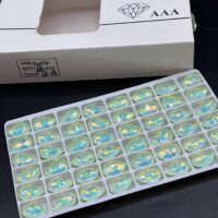 نگین اشک سبز پاستلی روشن 14*10