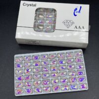 نگین اشک هفت رنگ سفید 14*10