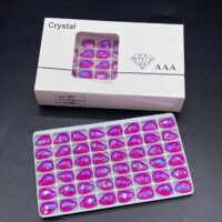 نگین اشک سرخابی پاستلی تیره 14*10