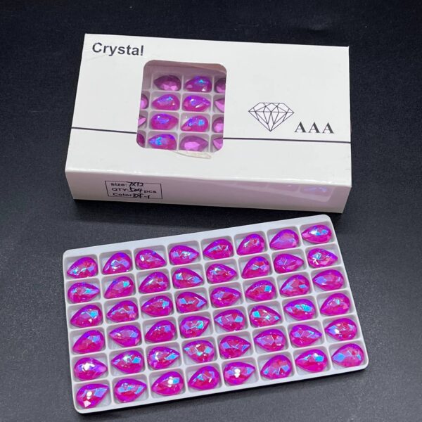 نگین اشک سرخابی پاستلی تیره 14*10