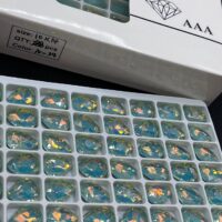 نگین اشک سبز پاستلی تیره 14*10